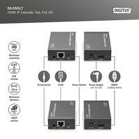 Digitus DS-55517 HDMI-extender HDMI Via netwerkkabel RJ45 120 m - thumbnail