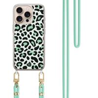 iPhone 16 Pro hoesje met mint koord - Leopard mint - thumbnail