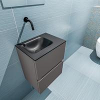 MONDIAZ ADA 40cm toiletmeubel dark grey. LEX wastafel urban links zonder kraangat - thumbnail