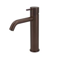 Hotbath Cobber middelhoge wastafelkraan met gebogen uitloop zonder waste verouderd messing CB003MCAB - thumbnail