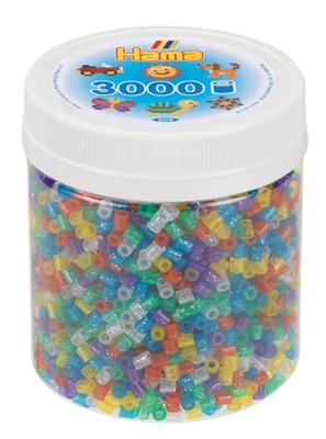Hama strijkkralen in potje glittermix (54), 3000st.