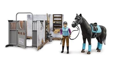 Bruder 62506 BWorld Paardenstal met Paard en Figuur + Accessoires