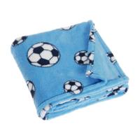Playshoes fleece babydeken Voetbal Blauw - thumbnail