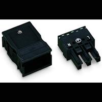 WAGO 770-103 Netstekker WINSTA MIDI Bus, recht Totaal aantal polen: 2 + PE 25 A Zwart 25 stuk(s) Carton - thumbnail
