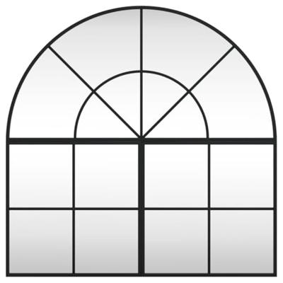 VidaXL Wandspiegel boog 80x80 cm ijzer zwart