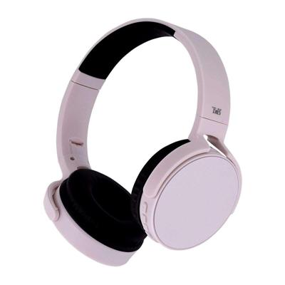 T'NB - Draadloze Bluetooth 5.0-hoofdtelefoon, model Single 2, 8 uur luistertijd, verstelbaar, jackstekker, comfortabel, microfoon en geïntegreerde bedieningselementen, voor sport en training – roze