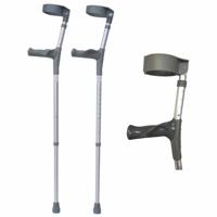 Elleboogkruk Ergonomisch (set van 2 stuks) | Hoogte handvat: 72 - 98 cm | Loopkrukken | Anatomische handgrepen | Gesloten manchet - thumbnail