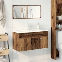 3-delige Badkamermeubelset bewerkt hout oud houtkleurig - thumbnail