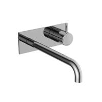 Inbouw Wastafelkraan Met Achterplaat Hotbath Cobber 25cm Gebogen Uitloop 1-Hendel Chroom - thumbnail