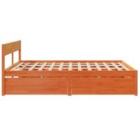 Bedframe zonder matras massief grenenhout wasbruin 180x200 cm - thumbnail