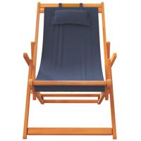 Strandstoelen 2 st inklapbaar stof blauw - thumbnail