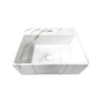 Fontein BWS Marmerlook 33.5x29x11.5 cm Keramiek Wit - thumbnail