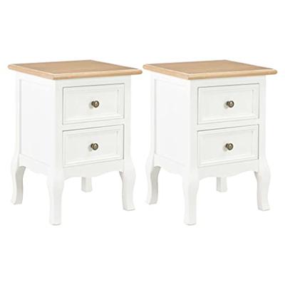 vidaXL Nachtkastje 2 st 35x30x49 cm MDF wit vidaXL Nachtkastje 2 st 35x30x49 cm MDF wit