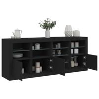 Dressoir met LED-verlichting 164x37x67 cm zwart - thumbnail