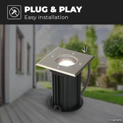 Set van 9 Ramsay LED Grondspot - Dimbaar - Vierkant - GU10 - 4 Watt 345 Lumen - 6500K daglicht wit - RVS - IP67 waterdicht - Tuinspot - Oprit Set van 9 Ramsay LED Grondspot - Dimbaar - Vierkant - GU10 - 4 Watt 345 Lumen - 6500K daglicht wit - RVS - IP67 waterdicht - Tuinspot - Oprit