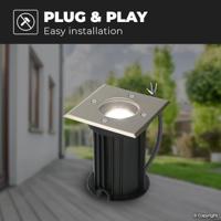 Set van 9 Ramsay LED Grondspot - Dimbaar - Vierkant - GU10 - 4 Watt 345 Lumen - 6500K daglicht wit - RVS - IP67 waterdicht - Tuinspot - Oprit - thumbnail