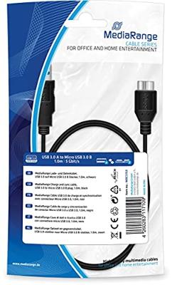 MediaRange USB 3.0 aansluitkabel MRCS153 Micro USB 3.0 stekker A+B