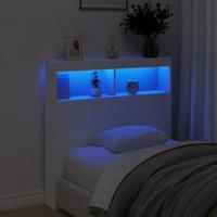 Hoofdbordkast met LED-verlichting 100x17x102 cm wit - thumbnail
