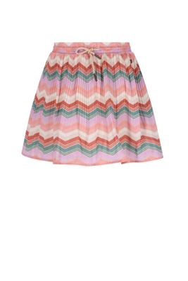 NoNo winter plisse rok meisjes - zand - Nulan - zigzag AOP