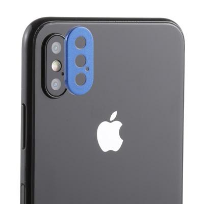 Achterzijde camera lens bescherming ring cover met tray Uitwerpgereedschap naald voor iPhone XS Max (donkerblauw) Achterzijde camera lens bescherming ring cover met tray Uitwerpgereedschap naald voor iPhone XS Max (donkerblauw)
