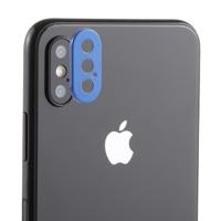 Achterzijde camera lens bescherming ring cover met tray Uitwerpgereedschap naald voor iPhone XS Max (donkerblauw) - thumbnail