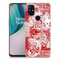 Silicone Back Case OnePlus Nord N10 5G Angel Skull Rood - thumbnail