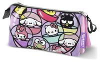 Sanrio Triple Pencil case Hello Kitty Gashapon Pink - thumbnail