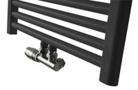 Onderblok Radiatoraansluitset Wiesbaden 16x2,0 +15 Knel Haaks Links Aansluiting Geborsteld Staal (RVS Look) - thumbnail