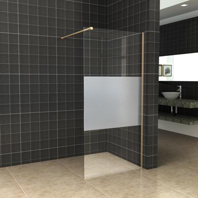 BWS Inloopdouche Pro Line Middenband 120x200 Geborsteld Messing Goud Profiel en Stang