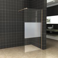 BWS Inloopdouche Pro Line Middenband 120x200 Geborsteld Messing Goud Profiel en Stang - thumbnail