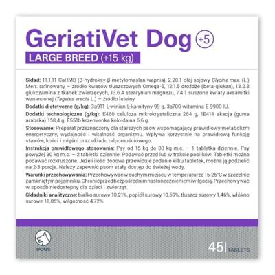 VETEXPERT GeriatiVet Dog Large Breed - ondersteunend preparaat voor oudere honden - 45 capsules.