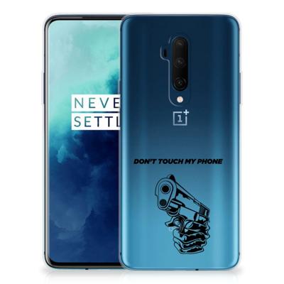OnePlus 7T Pro Silicone-hoesje Gun Don't Touch My Phone OnePlus 7T Pro Silicone-hoesje Gun Don't Touch My Phone