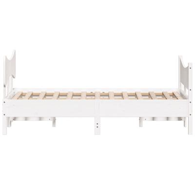 Bedframe zonder matras massief grenenhout wit 120x200 cm