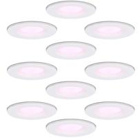 Set van 10 Venezia smart inbouwspots - IP65 waterdicht - 6 Watt 450 lumen - Wifi + Bluetooth - RGBWW - Google Home, Amazon Alexa en Siri - Wit - Plafondspots - thumbnail