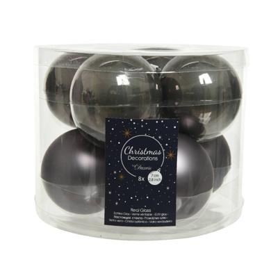 Kerstbal glas d7 cm warm grijs ass 8st Decoris - Decoris Kerstbal glas d7 cm warm grijs ass 8st Decoris - Decoris