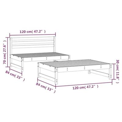 2-delige Loungeset massief grenenhout