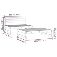 2-delige Loungeset massief grenenhout - thumbnail