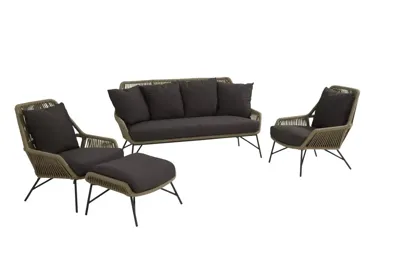 Ramblas loungeset met voetenbank en Dali tafel | 4 Seasons Outdoor