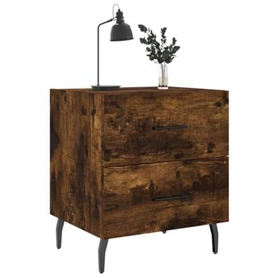 Nachtkastjes 2 st 40x35x47,5 cm bewerkt hout gerookt eikenkleur