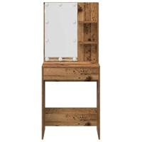 Kaptafelset met LED-verlichting bewerkt hout oud houtkleurig - thumbnail