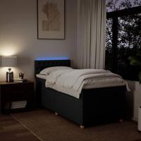 Boxspring met matras stof zwart 90x200 cm - thumbnail