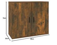 Dressoir 80x33x70 cm bewerkt hout gerookt eikenkleurig - thumbnail