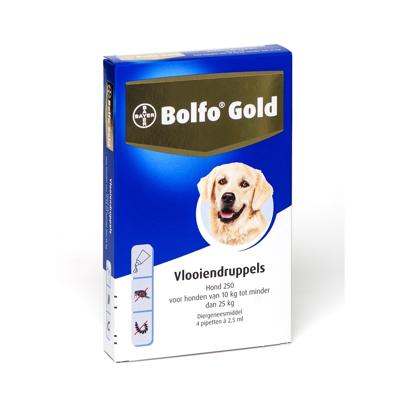 Bolfo Gold 250 hond vlooiendruppels 4 pipetten - thumbnail