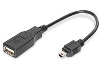 Digitus USB 2.0 Adapter [1x Mini-USB 2.0 B stekker - 1x USB 2.0 bus A] DIGITUS - USB Adapter / Konverter, OTG 20.00 cm - thumbnail
