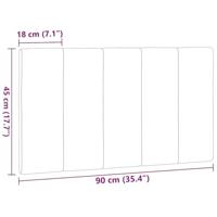 Hoofdbordkussen "Hanko" 90 cm stof donkerbruin - thumbnail