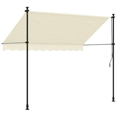 VidaXL Luifel uittrekbaar 250x150 cm stof en staal crèmekleurig - thumbnail