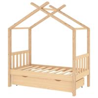 Kinderbedframe met lade massief grenenhout 70x140 cm - thumbnail