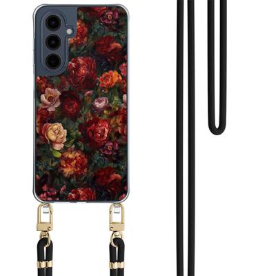 Samsung Galaxy A16 hoesje met zwart koord - Floral garden Samsung Galaxy A16 hoesje met zwart koord - Floral garden