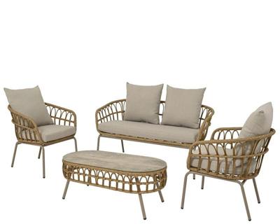 Amadora loungeset wicker naturel Decoris - Decoris