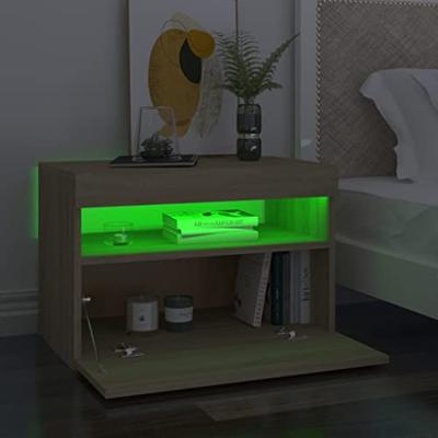 VidaXL Nachtkastje led-verlichting 60x35x40 cm bewerkt hout sonoma eik